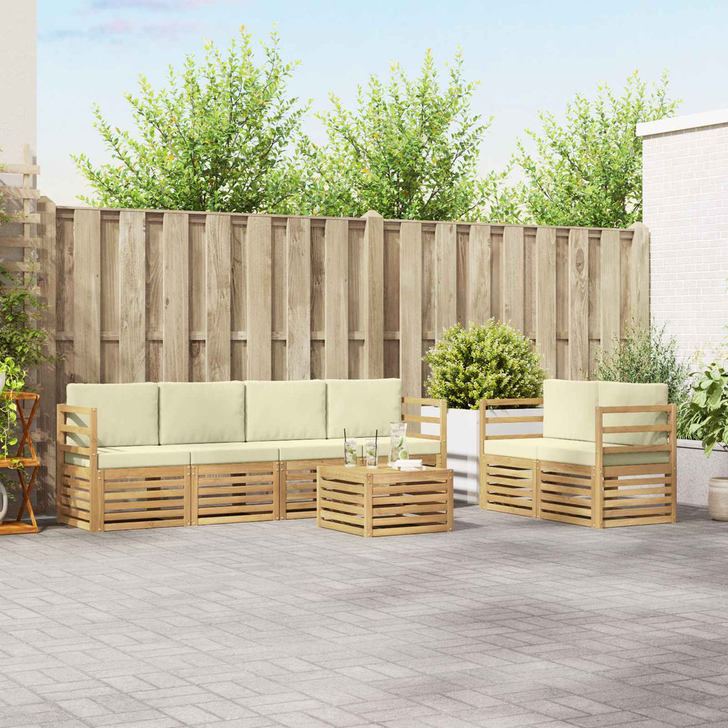 Conjunto de sofás de exterior 7 pcs Blanco