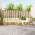 Conjunto de sofás de exterior 7 pcs Blanco