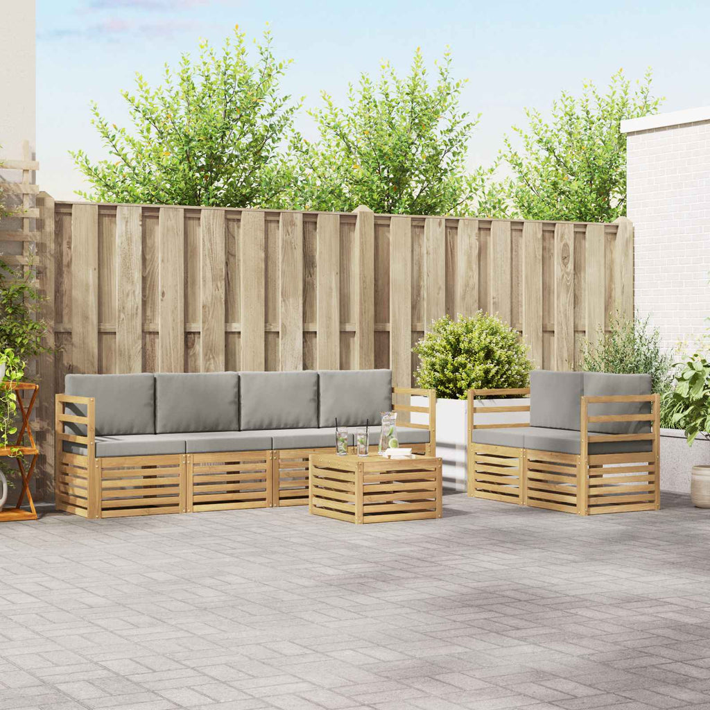 Conjunto de sofás de exterior 7 pcs Blanco