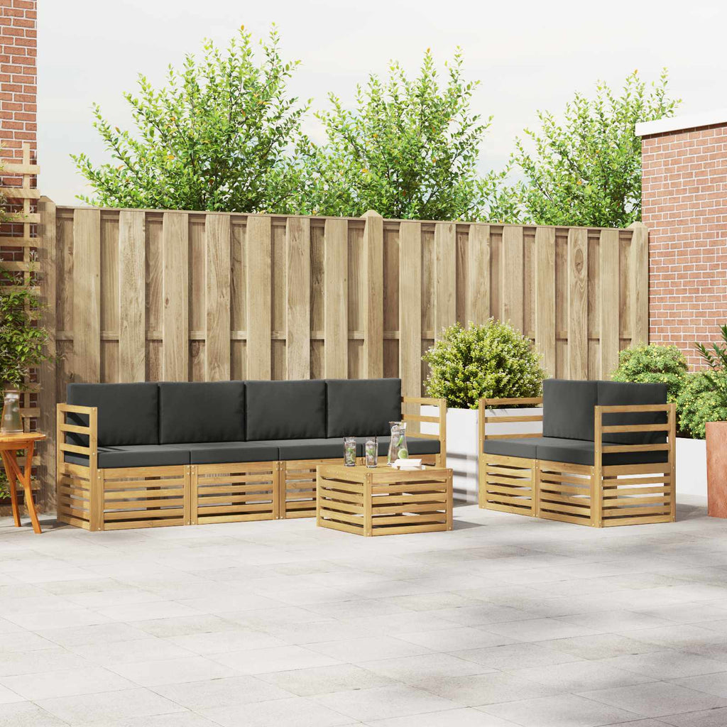 Conjunto de sofás de exterior 7 pcs Blanco