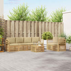 Conjunto de sofás de exterior 7 pcs Blanco