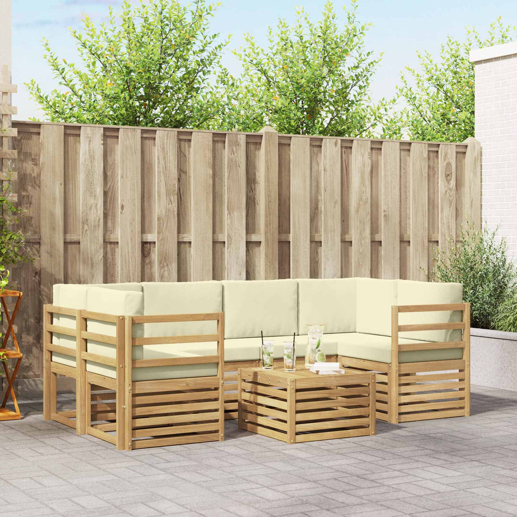 Conjunto de sofás de exterior 7 pcs Blanco y Antracita