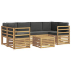 Conjunto de sofás de exterior 7 pcs Blanco y Antracita