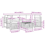 Conjunto de sofás de exterior 7 pcs Blanco y Antracita