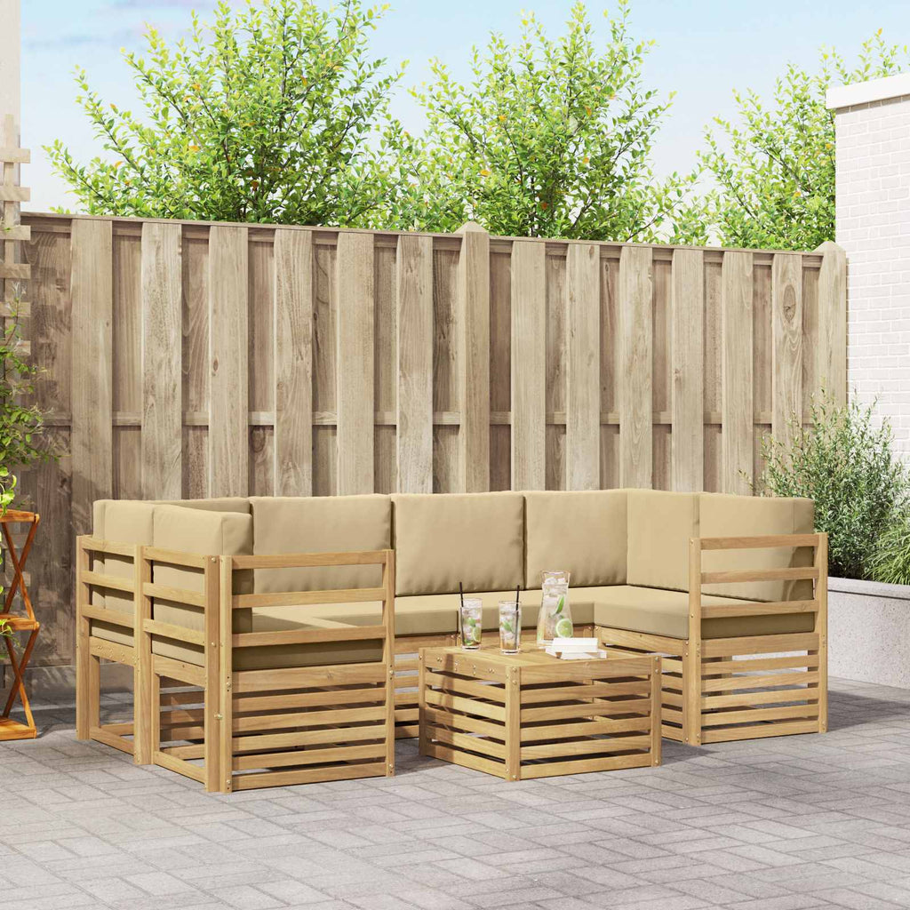 Conjunto de sofás de exterior 7 pcs Blanco y Antracita
