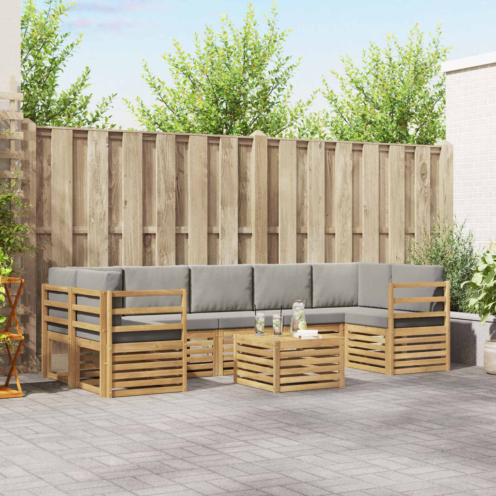 Conjunto de sofás de exterior 8 pcs Blanco y Antracita