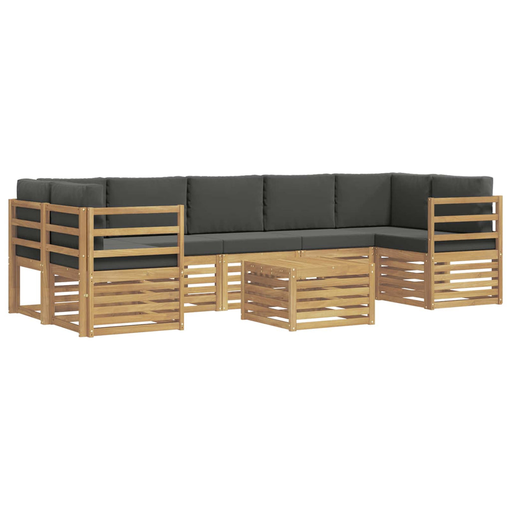 Conjunto de sofás de exterior 8 pcs Blanco y Antracita