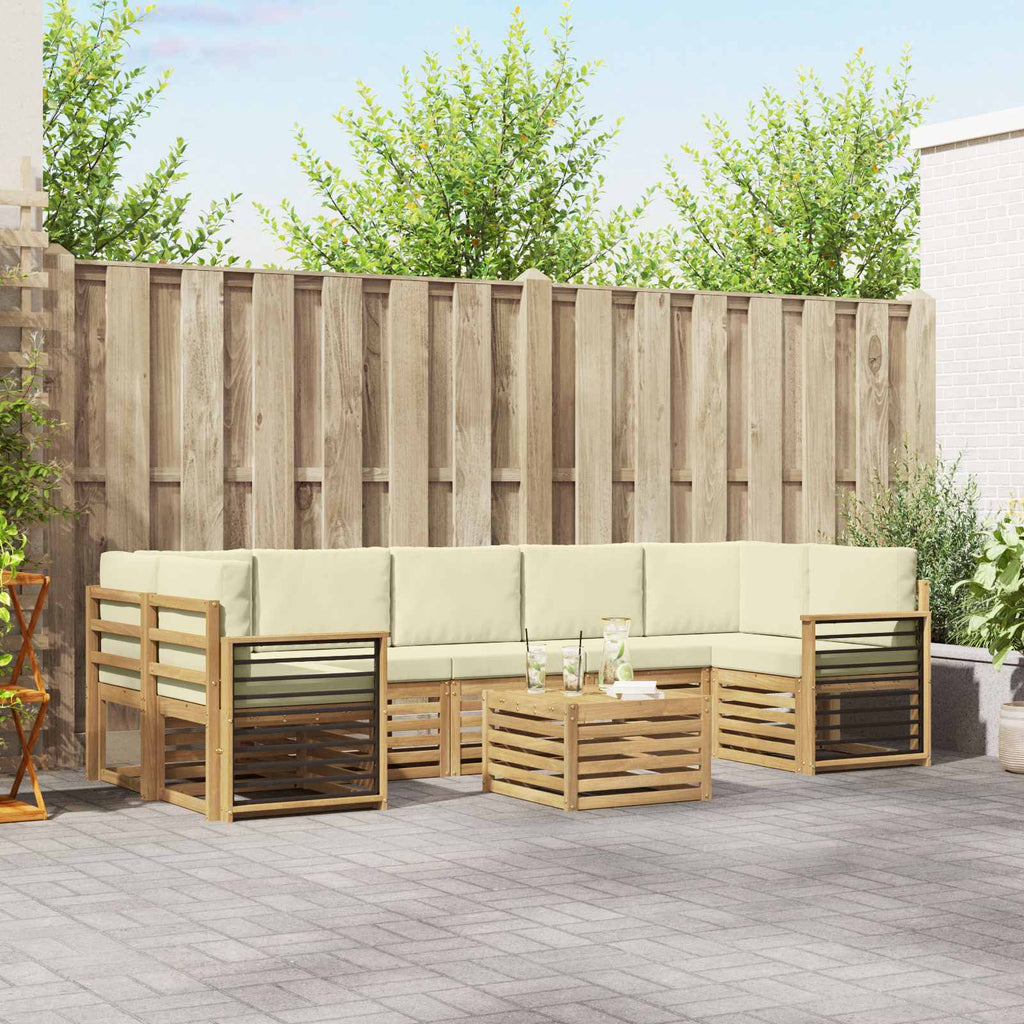 Conjunto de sofás de exterior 8 pcs Blanco y Antracita