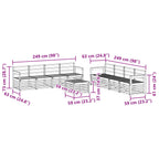 Conjunto de sofás de exterior 9 pcs Blanco 59 x 59 x 37 cm