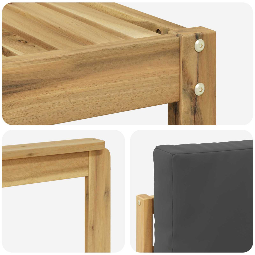 Conjunto de sofás de exterior 9 pcs Blanco y Antracita
