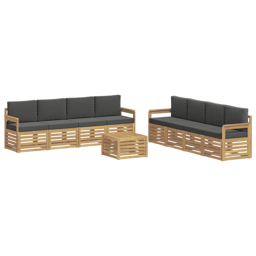 Conjunto de sofás de exterior 9 pcs Blanco y Antracita