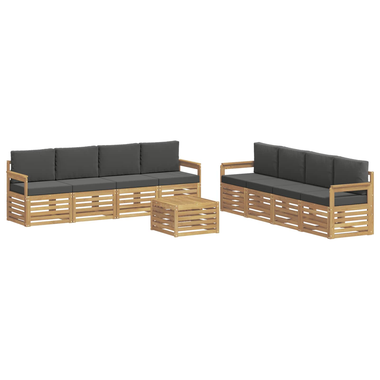 Conjunto de sofás de exterior 9 pcs Blanco y Antracita