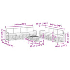 Conjunto de sofás de exterior 9 pcs Blanco y Antracita