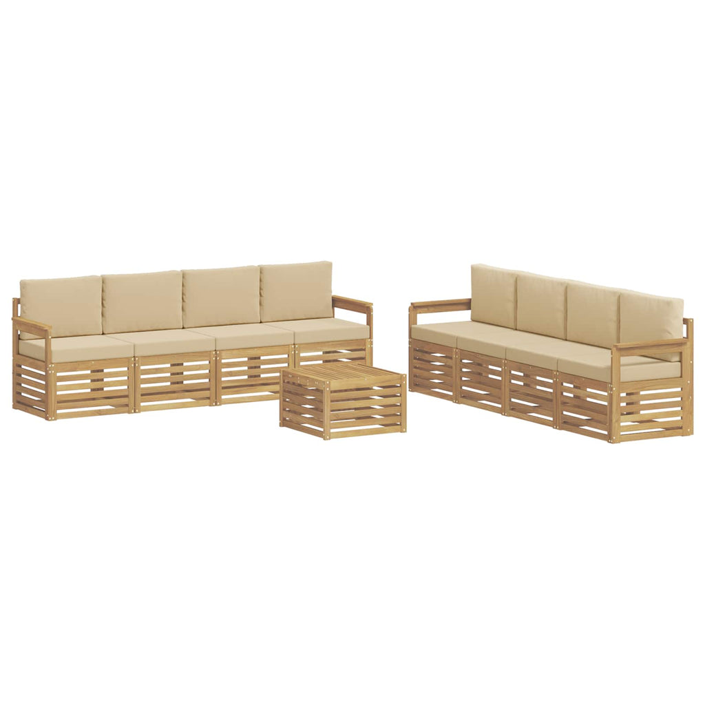 Conjunto de sofás de exterior 9 pcs y Beige 59 x 59 x 37 cm
