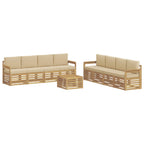 Conjunto de sofás de exterior 9 pcs y Beige 59 x 59 x 37 cm