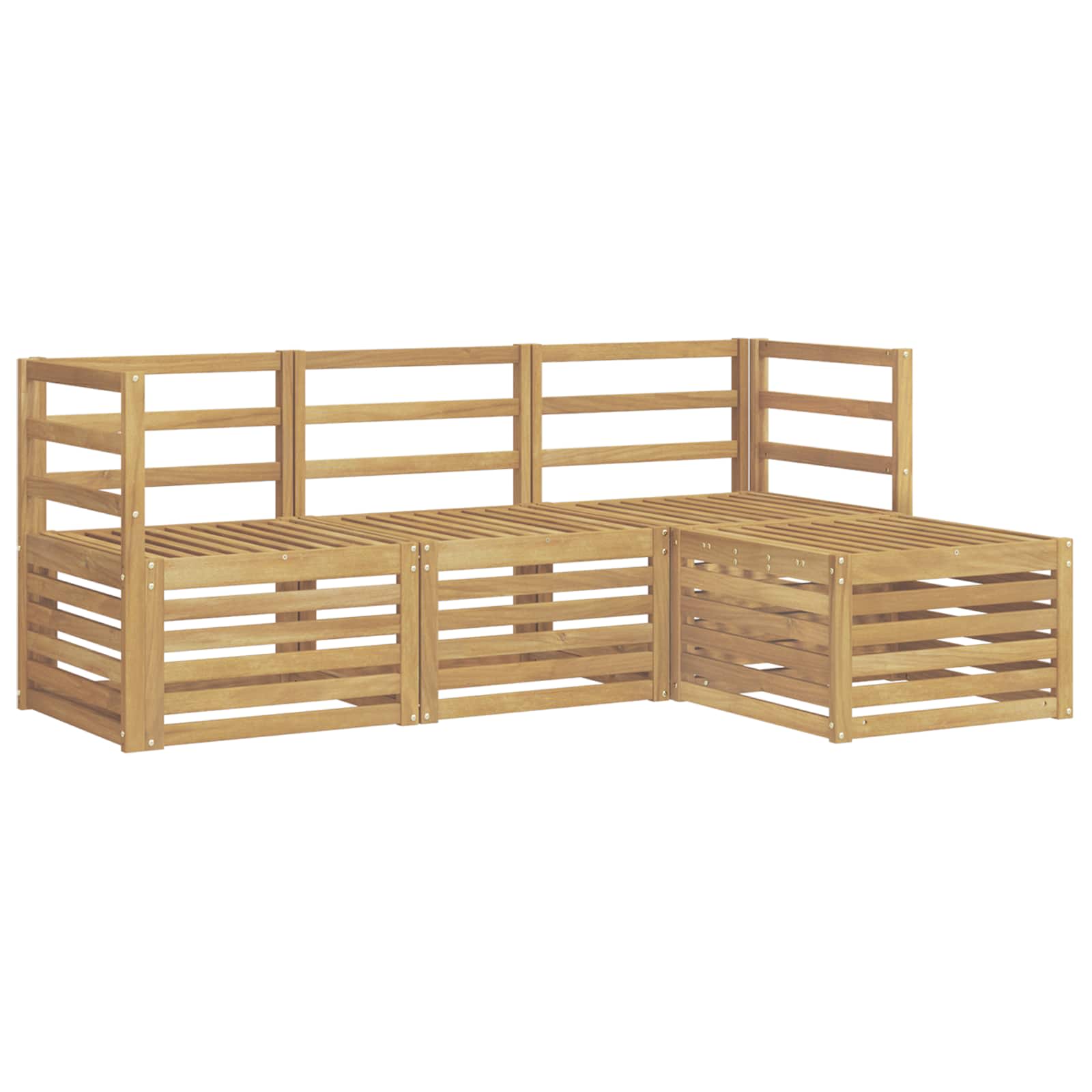 Conjunto de sofás de exterior 4 pcs Blanco