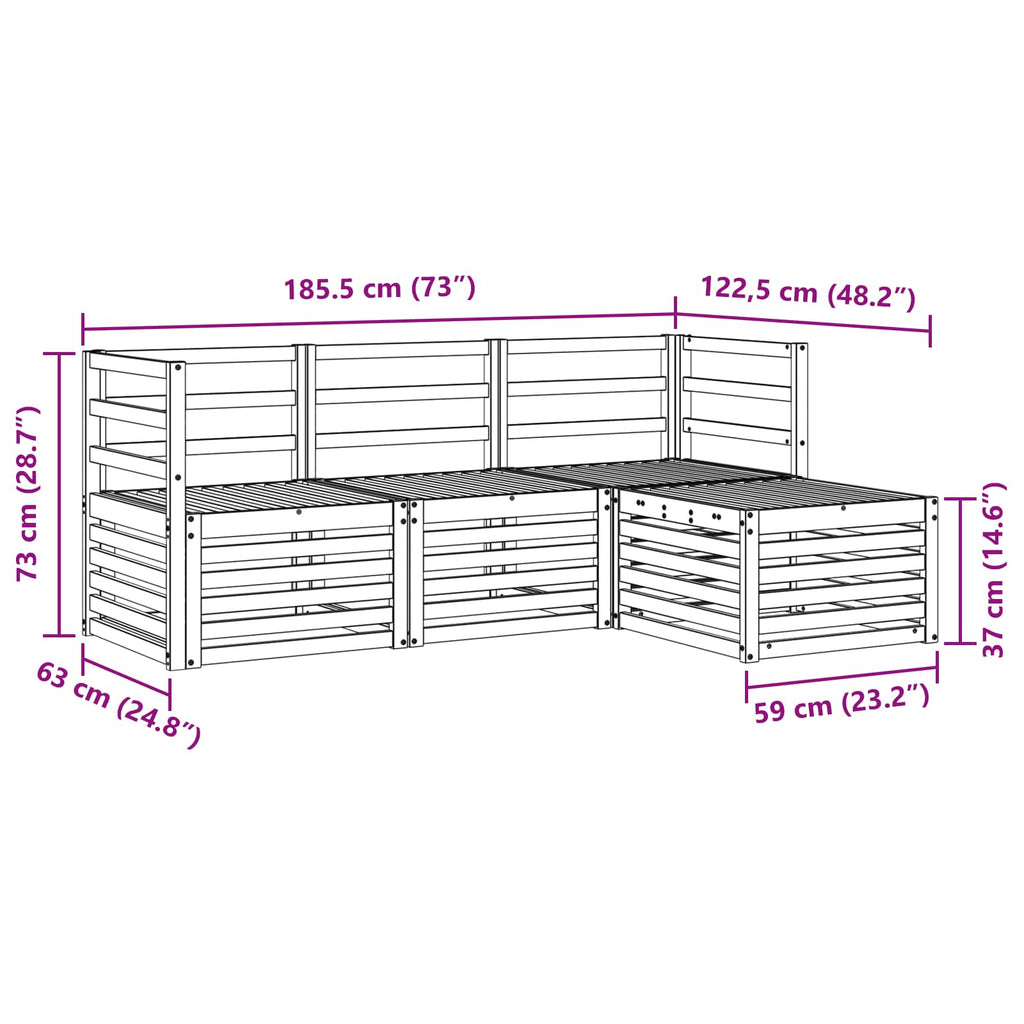 Conjunto de sofás de exterior 4 pcs Blanco