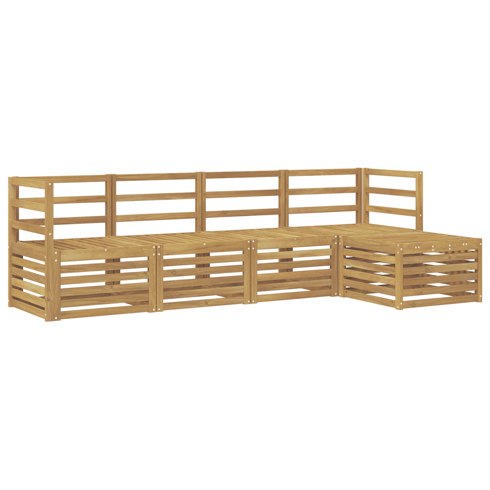 Conjunto de sofás de exterior 5 pcs Blanco