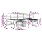 Conjunto de sofás de exterior 6 pcs Blanco