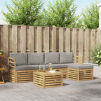 Conjunto de sofás de exterior 6 pcs Blanco y Gris Claro