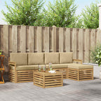 Conjunto de sofás de exterior 6 pcs y Beige 59 x 59 x 37 cm