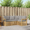 Conjunto de sofás de exterior 4 pcs Blanco y Gris Claro