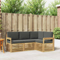 Conjunto de sofás de exterior 4 pcs Blanco y Antracita
