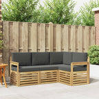 Conjunto de sofás de exterior 4 pcs Blanco y Antracita