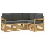 Conjunto de sofás de exterior 4 pcs Blanco y Antracita