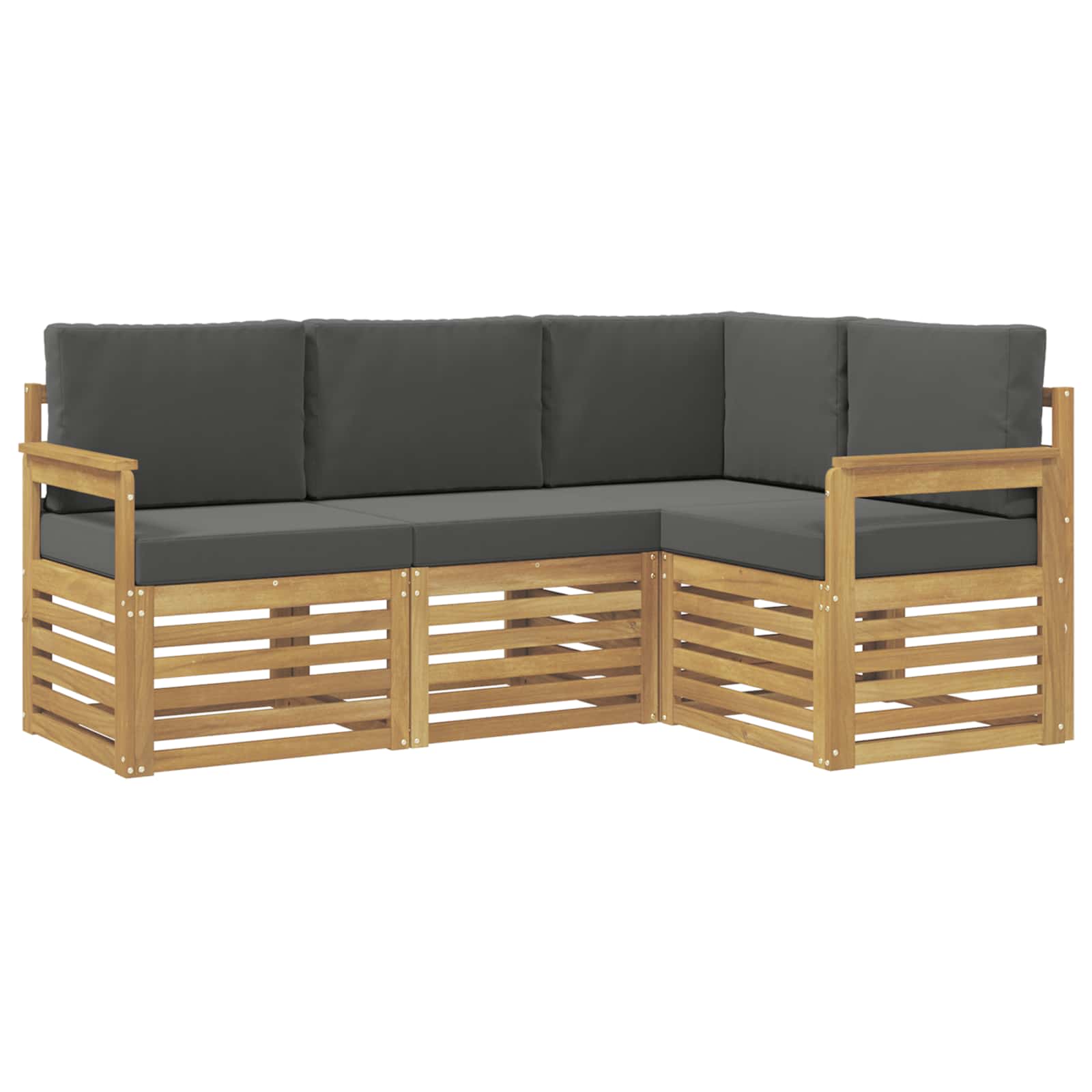 Conjunto de sofás de exterior 4 pcs Blanco y Antracita