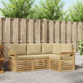 Conjunto de sofás de exterior 4 pcs y Beige