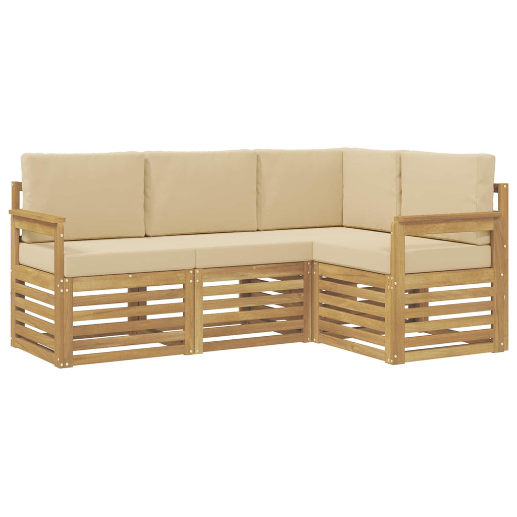 Conjunto de sofás de exterior 4 pcs y Beige