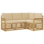 Conjunto de sofás de exterior 4 pcs y Beige