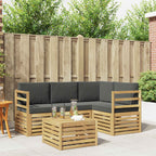 Conjunto de sofás de exterior 5 pcs Blanco y Antracita