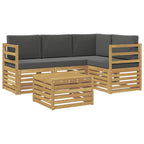 Conjunto de sofás de exterior 5 pcs Blanco y Antracita