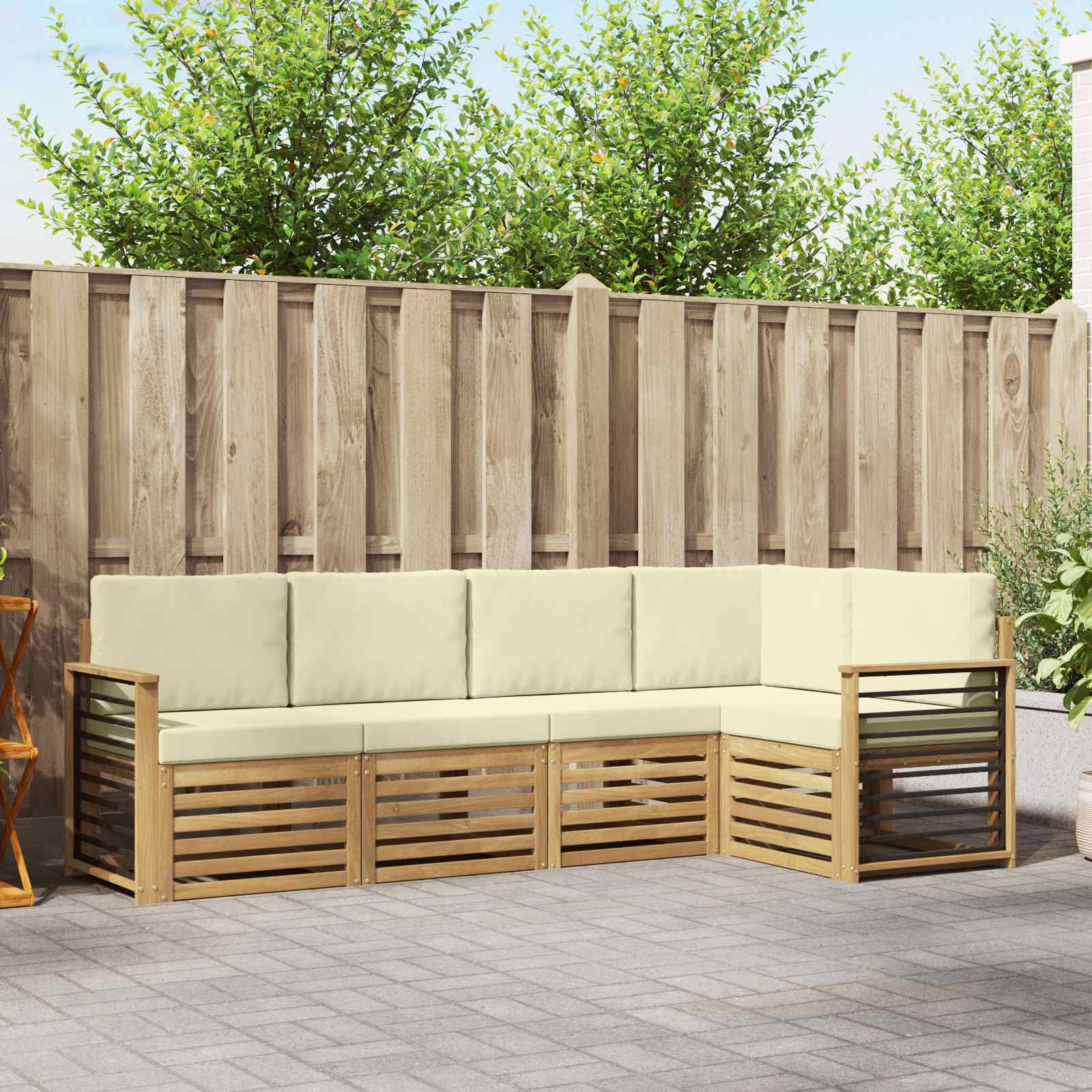 Juegos de sofás 5 pcs Natural Madera de Acacia Sólida