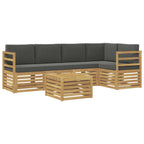 Conjunto de sofás de exterior 6 pcs Blanco y Antracita