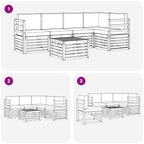 Conjunto de sofás de exterior 6 pcs Blanco y Antracita