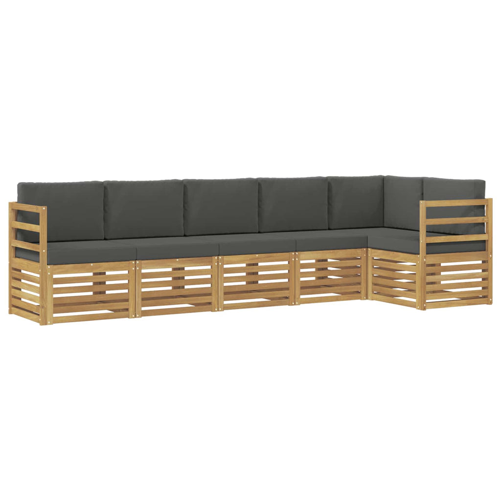 Conjunto de sofás de exterior 6 pcs Blanco y Antracita