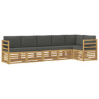 Conjunto de sofás de exterior 6 pcs Blanco y Antracita