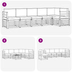 Conjunto de sofás de exterior 6 pcs Blanco y Antracita