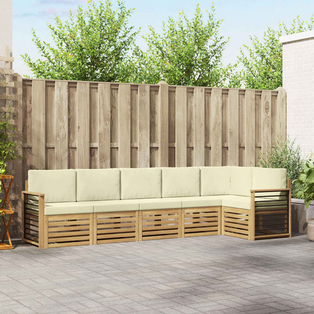 Conjunto de sofás de exterior con cojín 7 pcs