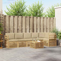 Conjunto de sofás de exterior 7 pcs y Beige 59 x 59 x 37 cm