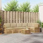 Conjunto de sofás de exterior 7 pcs y Beige 59 x 59 x 37 cm