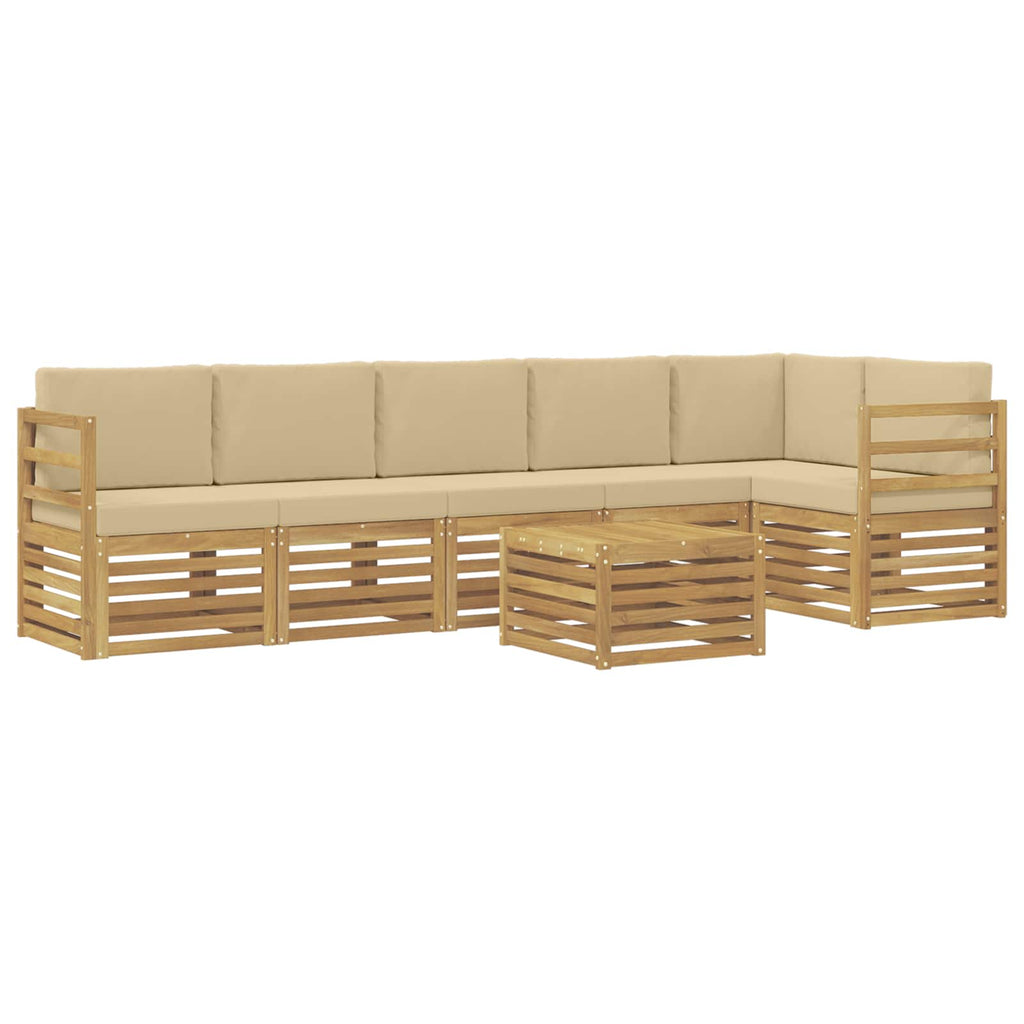 Conjunto de sofás de exterior 7 pcs y Beige 59 x 59 x 37 cm
