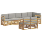 Conjunto de sofás de exterior 8 pcs Blanco y Gris Claro