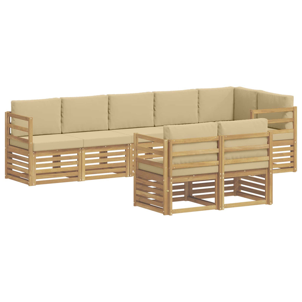 Conjunto de sofás de exterior 8 pcs y Beige 304 x 126,5 x 73 cm