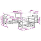 Conjunto de sofás de exterior 8 pcs y Beige 304 x 126,5 x 73 cm
