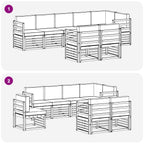 Conjunto de sofás de exterior 8 pcs y Beige 304 x 126,5 x 73 cm