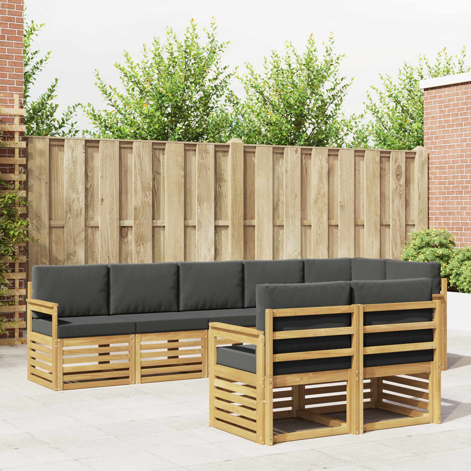 Conjunto de sofás de exterior 8 pcs Blanco y Antracita